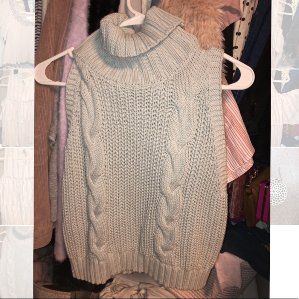 sleeveless turtleneck sweater
